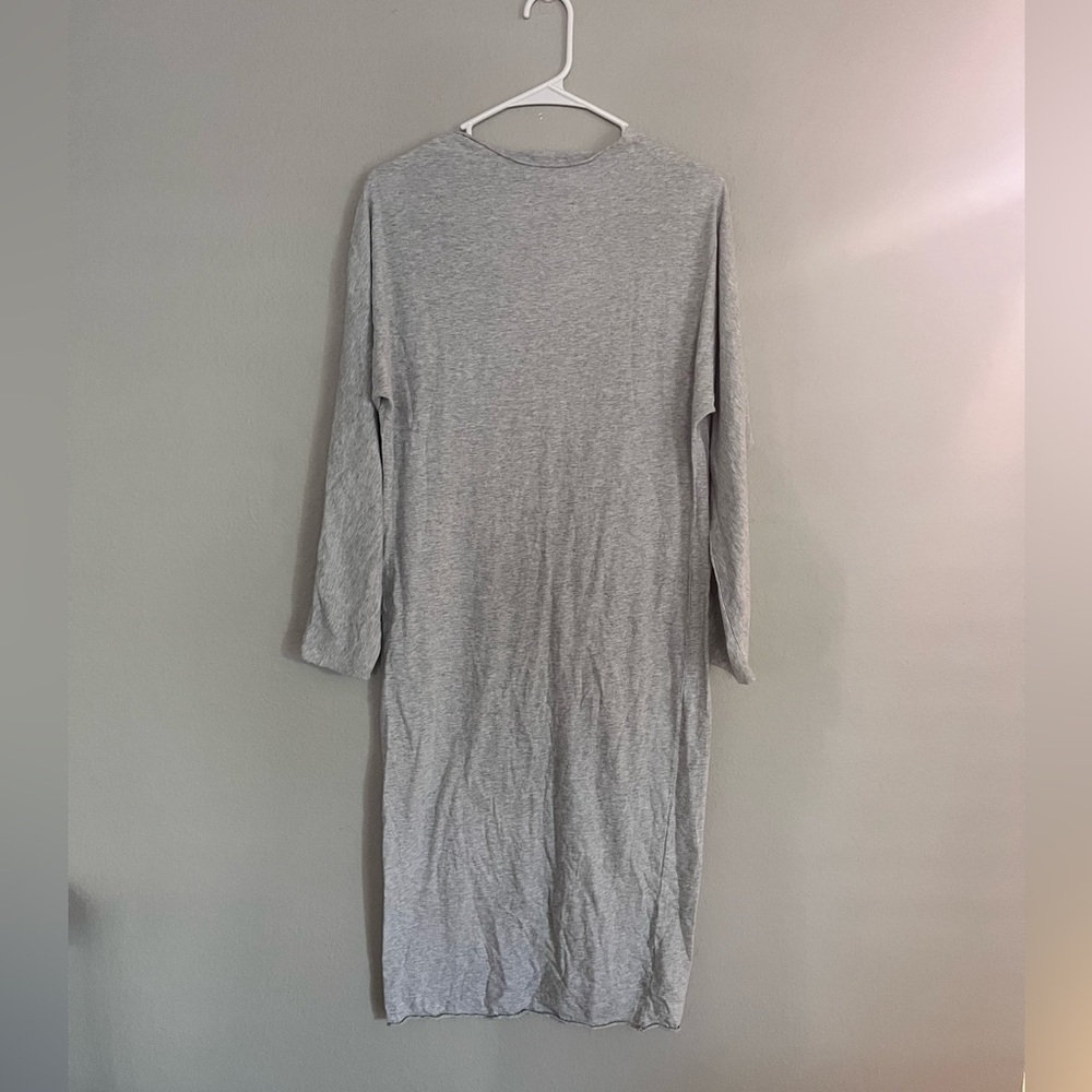 Frank & Eileen gray jersey long sleeve midi dress